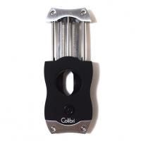 Colibri V-Cut Cigar Cutter - Black and Brushed Chrome